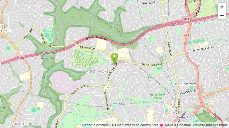 Street map preview of North Rocks, NSW 2151