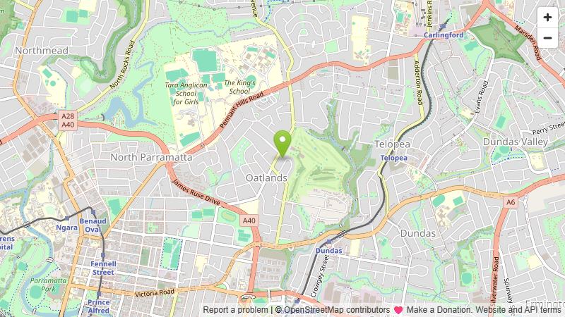 Street map preview of Oatlands, NSW 2117